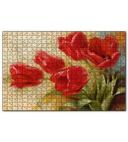 Cakapuzzle Kırmızı Gelincikler Sarı Arkaplan Puzzle Yapboz MDF (Ahşap) (1000 Parça)