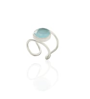 Kadir Jewellery 925 Ayar Gümüş Kaplama Zirkon Taşlı  Kadın Minimal Yüzük (Açık Mavi)