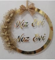 Pleksi Kız Evi Naz Evi Kapı Süsü (Altın)