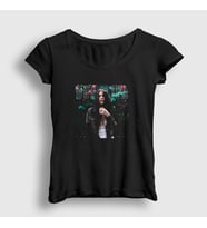 Presmono Kadın Beyaz Poster V2 Dua Lipa T-Shirt 326061tt (Siyah)