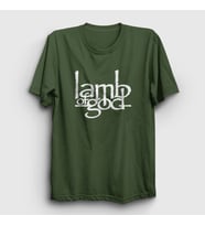 Presmono Unisex Sarı Logo Lamb Of God T-Shirt 94008tt (Haki)