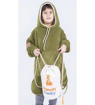 Panchy Canky Çocuk Panço Giyilebilir Battaniye (Yeşil)