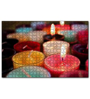 Cakapuzzle Renkli Cam Mumlar  Puzzle Yapboz MDF (Ahşap) (255 Parça)