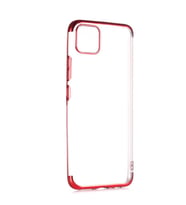 Realme C11 Kılıf Zore Dört Köşeli Lazer Silikon Kılıf (Kırmızı)