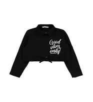 Civil Girls Good Vibes Only Baskılı 10-13 Yaş Gömlek - Siyah