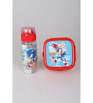 LİSANSLI SONIC 2 KATLI BESLENME KUTUSU / LUNCH BOX VE 500 ML TRITAN MATARA 2'LİSİ