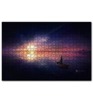 Cakapuzzle Okyanusta Günbatımı Sandal ve Çocuk  Puzzle Yapboz MDF (Ahşap) (500 Parça)