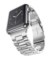 Uyumlu Model Apple Watch 42mm Kordon Klipsli Metal Kordon 04-A (Gümüş)
