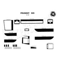 Meriç® Peugeot 505 Ön Torpido Kaplama Maun 18 Parça 1981-1987 (Piano Black)