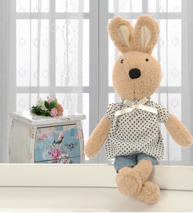 İthal 1. Kalite Peluş Sevimli Tavşan Arkadaşım 45 cm (Lacivert)