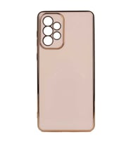 Samsung Galaxy A73 Kılıf Kenarları Gold Kamera Korumalı Renkli Pastel Silikon Açık Yeşil BARK (Rose - Gold)