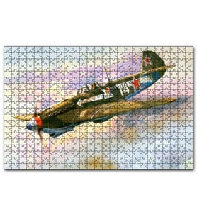 Cakapuzzle El Boyama Sanat Savaş Üçağı  Puzzle Yapboz MDF (Ahşap) (1000 Parça)