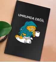 BK Gift Esprili Tasarım Serisi Sert Kapaklı Siyah Defter, Arkadaşa Hediye, Yeni İş Hediyesi, Doğum Günü Hediyesi, Anı Defteri (Model 14)