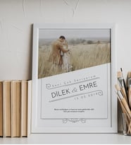 Kişiye Özel Fotoğraflı Sevgiliye Hediye 30x40 cm Mesajlı Çerçeveli Poster (Beyaz)