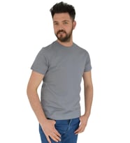 Erkek Sıfır Yaka Tişört Penye BGL-ST02799 (Gri)