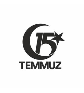 15 Temmuz  Sticker 20x20 cm Siyah (Beyaz)