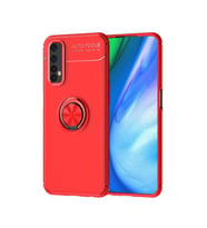 Realme 7 Kılıf Yüzüklü Magnetli Ravel Case (Kırmızı)