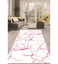Dijital Kaymaz Taban Yıkanabilir Modern Renkli Salon Halısı Mutfak Halısı Yolluk ND-HT-415 (Pembe)