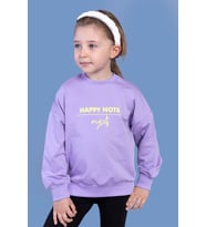 Toontoy Kız Çocuk Sırtı Baskılı Sweatshirt (Lila)