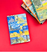 Van Gogh Kolaj Tasarımlı Mıknatıs Kapaklı Defter BM-1209 (Kırmızı)