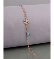 Else Silver Elagance Tasarım Nazar Sallantılı Gümüş Kar Tanesi Bileklik (Rose)
