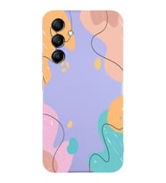PrintiFy Samsung Galaxy A24 Uyumlu Lansman Kılıf Karışık Renkler Tasarımlı İçi Kadife Kapak (Lila)