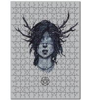 Cakapuzzle Gözleri Kapalı Minimalist Anime Adam Görsel Puzzle Yapboz MDF (Ahşap) (500 Parça)