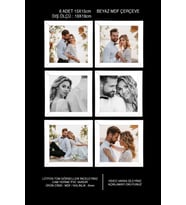 6 adet 10x10 Kare Çerçeve Fotoğraf Hediyeli (Beyaz)