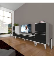Decoraktiv Eko ON2 Mdf Std Silver Tv Ünitesi Tv Sehpası (Siyah - Beyaz)