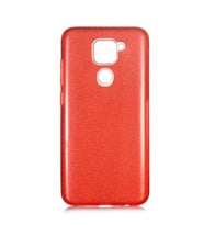 Xiaomi Redmi Note 9 Kılıf Simli Parlak Shining Kapak (Kırmızı)