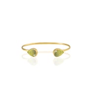 Kadir Jewellery 22 Ayar Altın Kaplama El İşçiliği Zirkon Taşlı Kadın Charm Bileklik (Zeytin Yeşili)