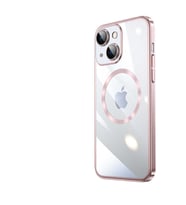 iPhone 14 Kılıf Wireless Şarj Özellikli Riksos Magsafe Silikon (Rose)