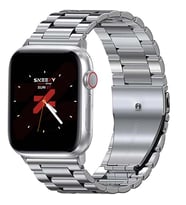 Apple Watch 42mm 44mm 45mm Watch Seri 3 4 5 6 7 Se Uyumlu Ironweft Döküm Çelik Metal Kordon (Gümüş)
