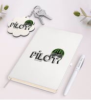 BK Gift Kişiye Özel Pilot Siyah Defter Kalem Ve Anahtarlık Hediye Seti (Model 2)