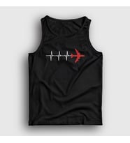 Presmono Unisex Sarı Heartbeat Pilot Airplane Uçak Atlet 403231tt (Siyah)