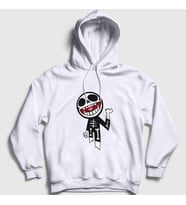 Presmono Unisex Gri Bonesy Gorillaz Kapüşonlu Sweatshirt 54447tt (Beyaz)