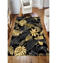Dijital Kaymaz Taban Yıkanabilir Salon Halısı Mutfak Halısı Koridor Halısı Yolluk ND-HS-300 (Gold)
