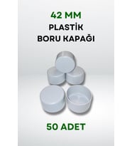 Plastik Boru Kapağı 42 MM (50 Adet) (Açık Gri)