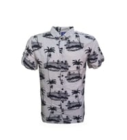 Ronex Erkek Viskon Baskılı Kısa Kol Gömlek St00941 - Lacivert - XXL (Lacivert)