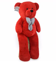 Pababo 130 Cm Papyonlu Büyük  Ayıcık (%100 Yerli) (Kırmızı)