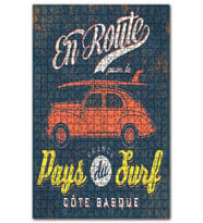 Cakapuzzle Sörf Tatili Afişi Desenli Görsel Puzzle Yapboz MDF (Ahşap) (255 Parça)