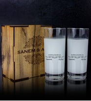 eJOYA Kişiye Özel Kutusunda 2'li Rakı Bardağı Hediye Seti 107192 (Siyah - Beyaz)