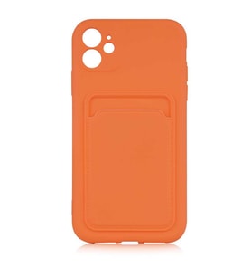 Apple iPhone 12 Kılıf Zore Ofix Kartlık Bölmeli Kılıf (Turuncu)