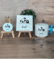 Sevimli Panda Hediye Seti Kupa Bardak T Kulplu, Dekoratif Taş, Anahtarlık Arkadaşa Doğum Günü Hediyesi (Model 3)