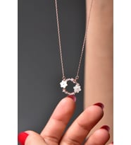 Papatya Silver 925 Ayar Gümüş Jasmine Flower Crown Kolye (Rose)