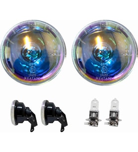Sis Farı Seti Üniversal 90mm  2 Adet + H3 Ampül (Çok Renkli)