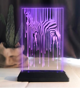 Hayvan Severlere Özel Zebra kişiye özel Led Lamba Hediyesi (Pembe)