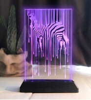 Hayvan Severlere Özel Zebra kişiye özel Led Lamba Hediyesi (Pembe)