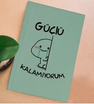 BK Gift Esprili Tasarım Serisi Sert Kapaklı Su Yeşili Defter, Arkadaşa Hediye, Yeni İş Hediyesi, Doğum Günü Hediyesi, Anı Defteri (Model 3)
