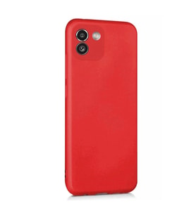 Samsung Galaxy A03 Kılıf Kamera Korumalı Silikon Rubber Arka Kapak (Kırmızı)